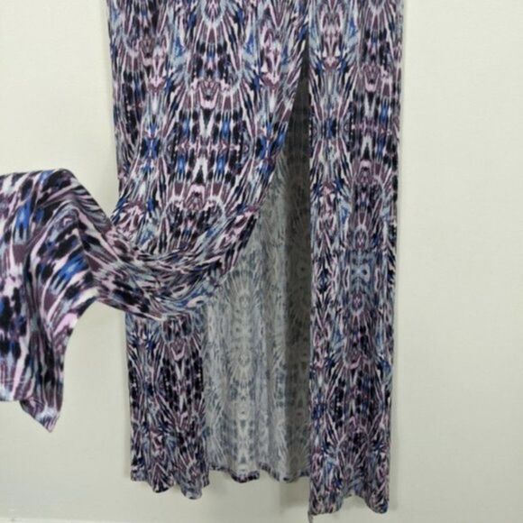 Express Blue and Multi Smocked Maxi Dress Small - Picture 6 of 9